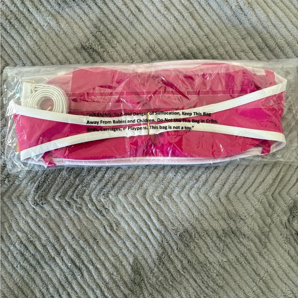 New Medium Kona Sol Pink Terry Textured Bandeau with Binding Bikini Top - Picture 7 of 11